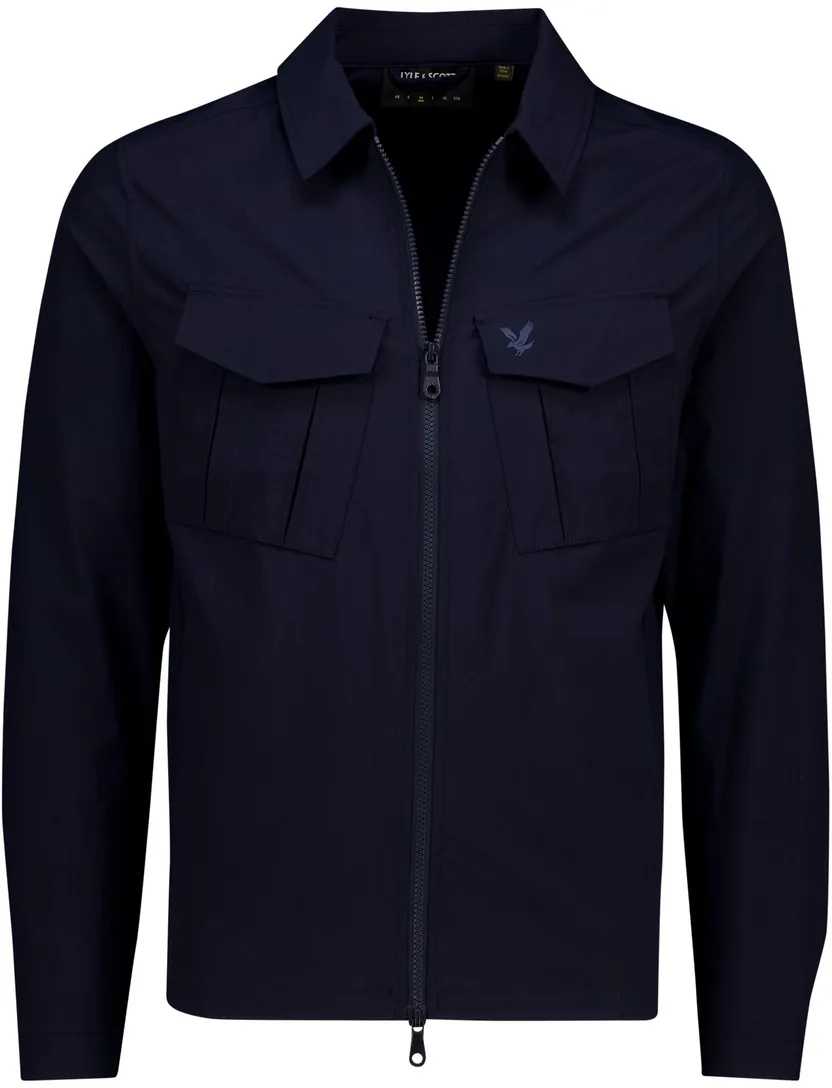 donkerblauw Lyle & Scott overshirt met dubbel borstzak