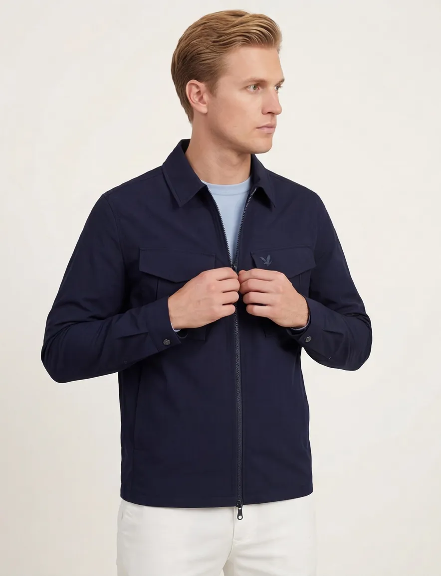 Lyle & Scott overshirt donkerblauw