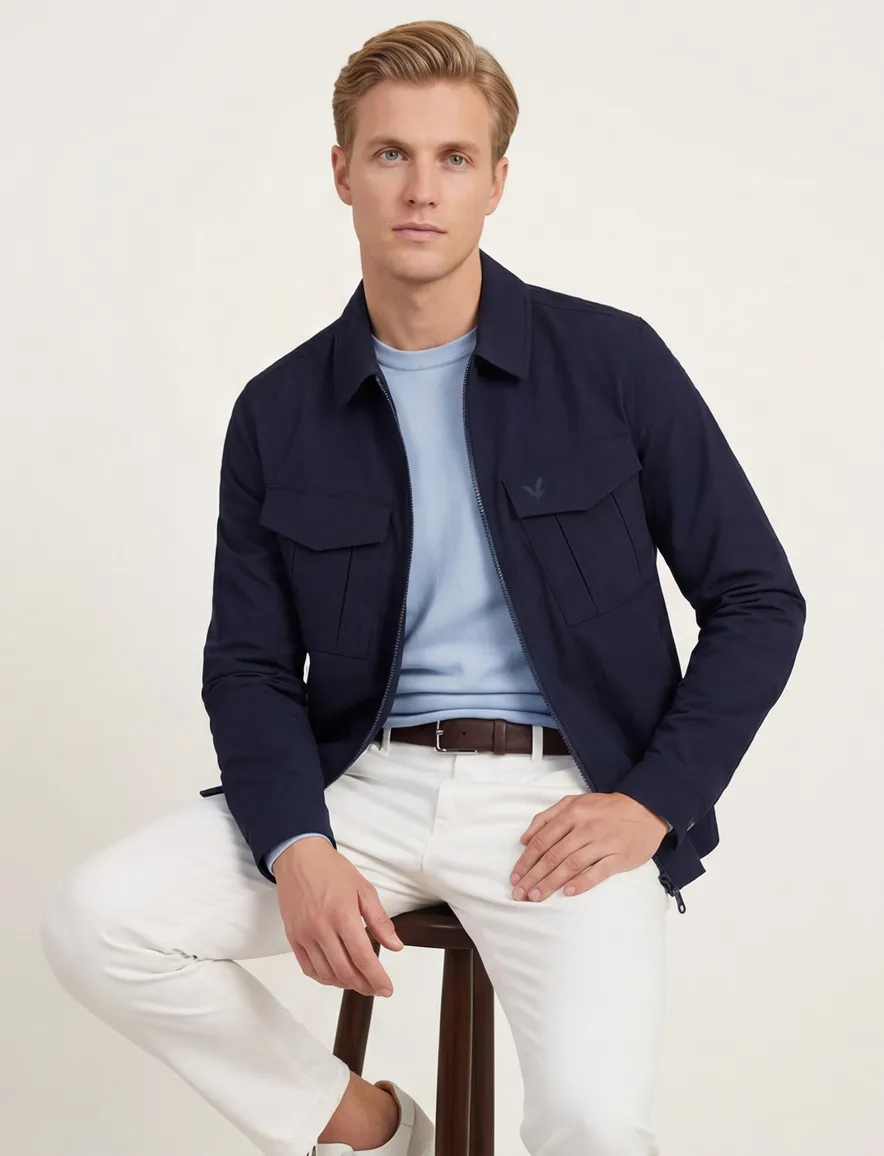 Lyle & Scott overshirt donkerblauw