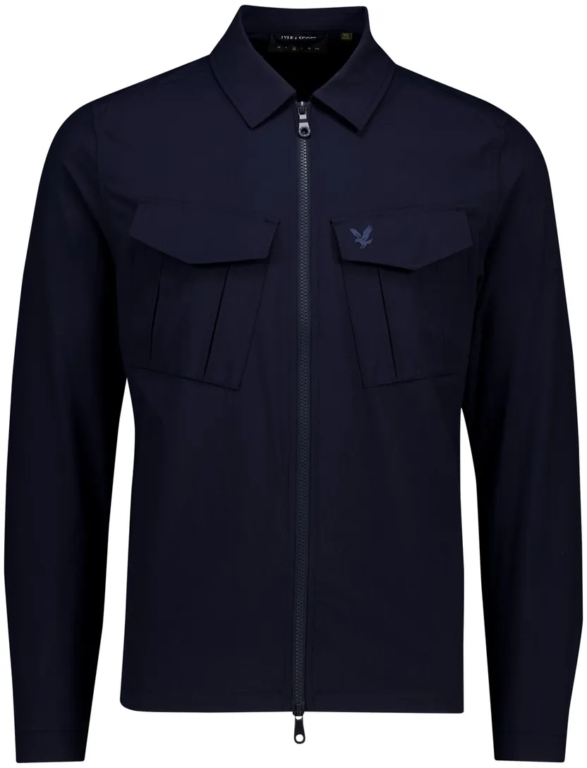 donkerblauw Lyle & Scott overshirt met dubbel borstzak