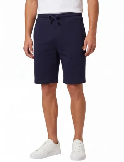 Lyle & Scott Lyle & Scott short donkerblauw effen katoen slim fit