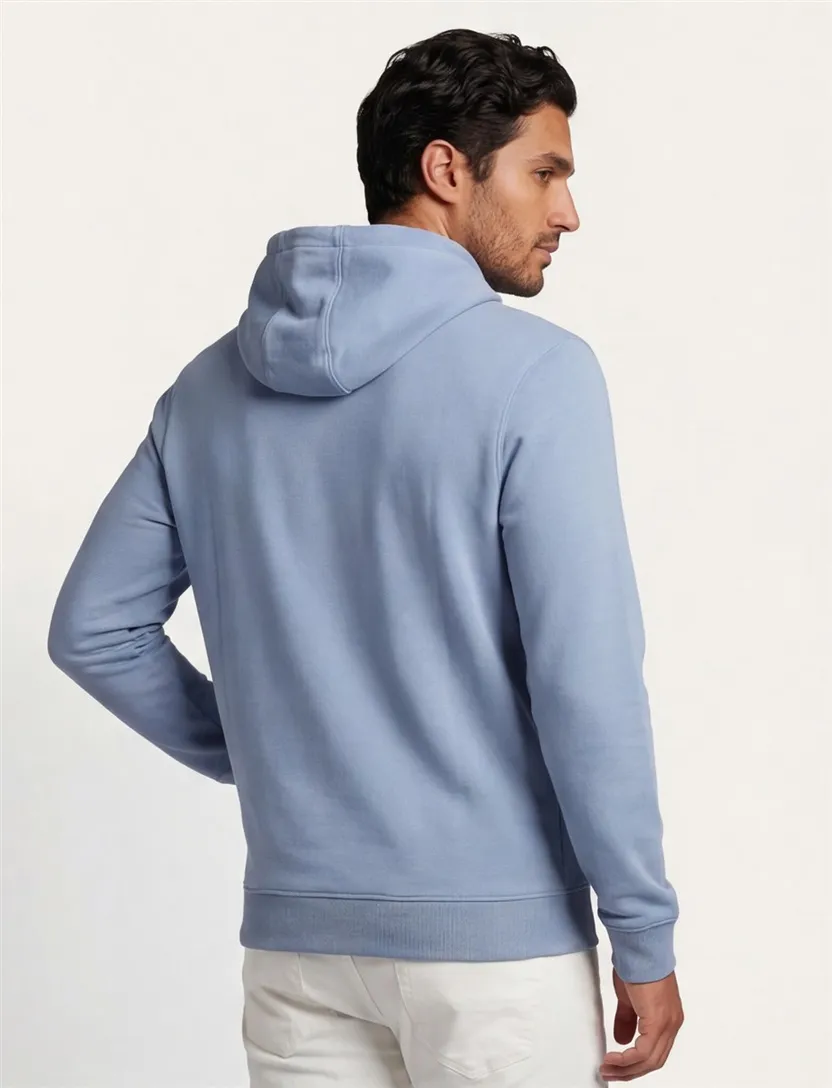 Lyle & Scott Superfine hoodie blauw effen