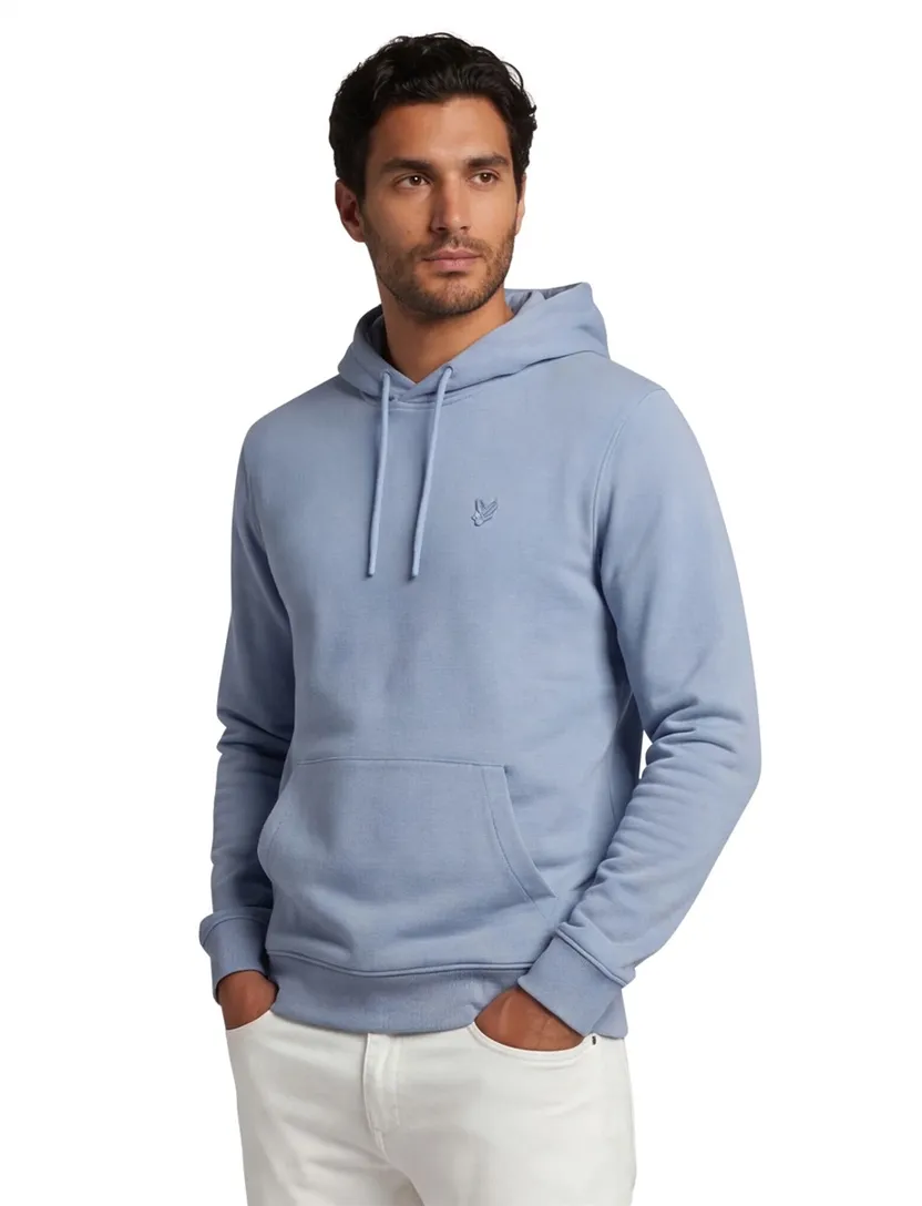 Lyle & Scott Superfine hoodie blauw effen