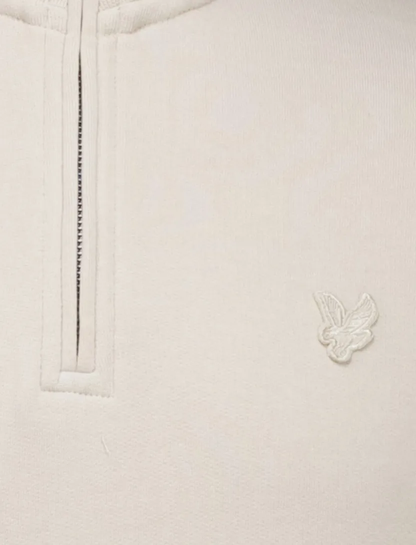 katoenen Lyle & Scott superfine half zip trui beige effen