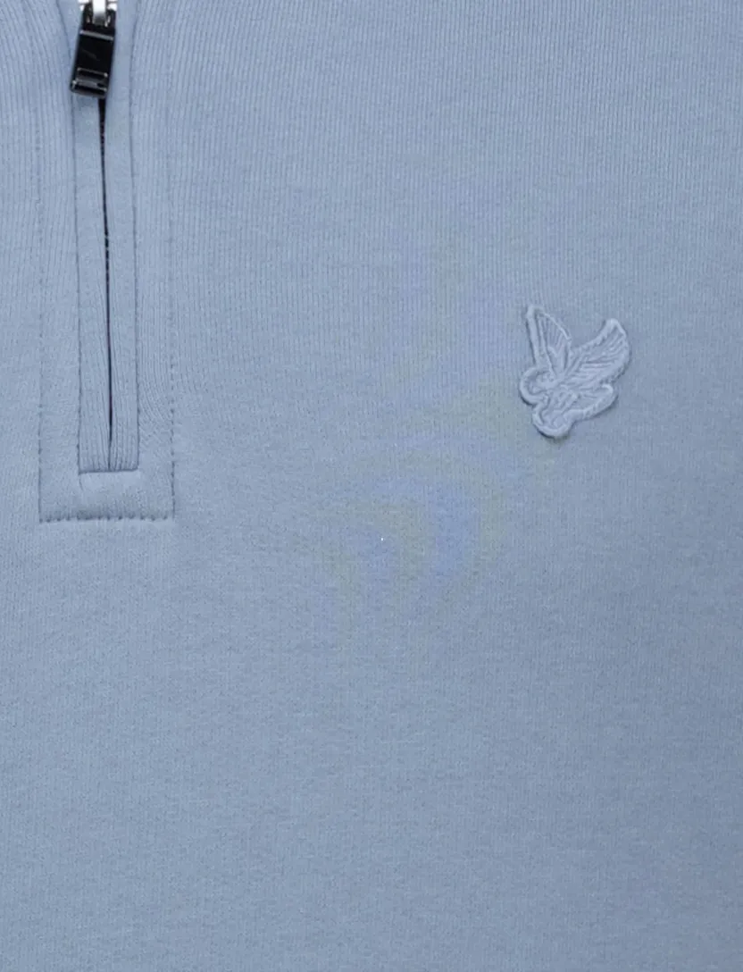 Lyle & Scott half zip sweater blauw katoen