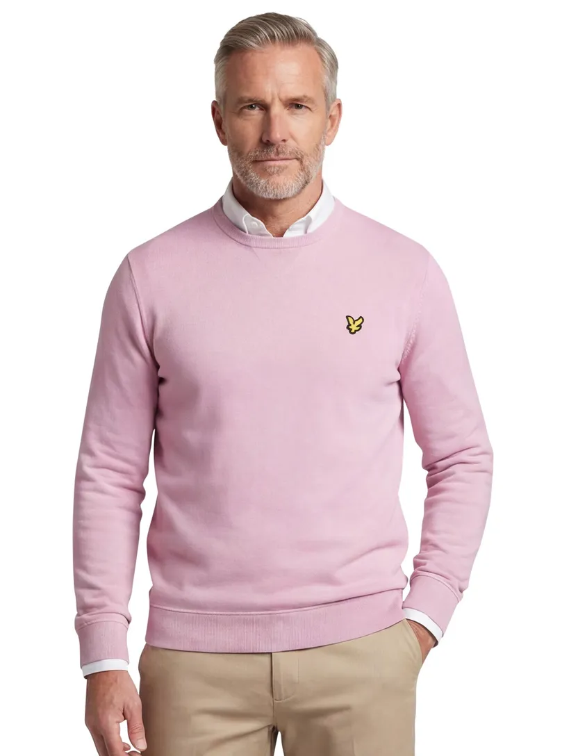 Lyle & Scott crewneck sweater roze katoen