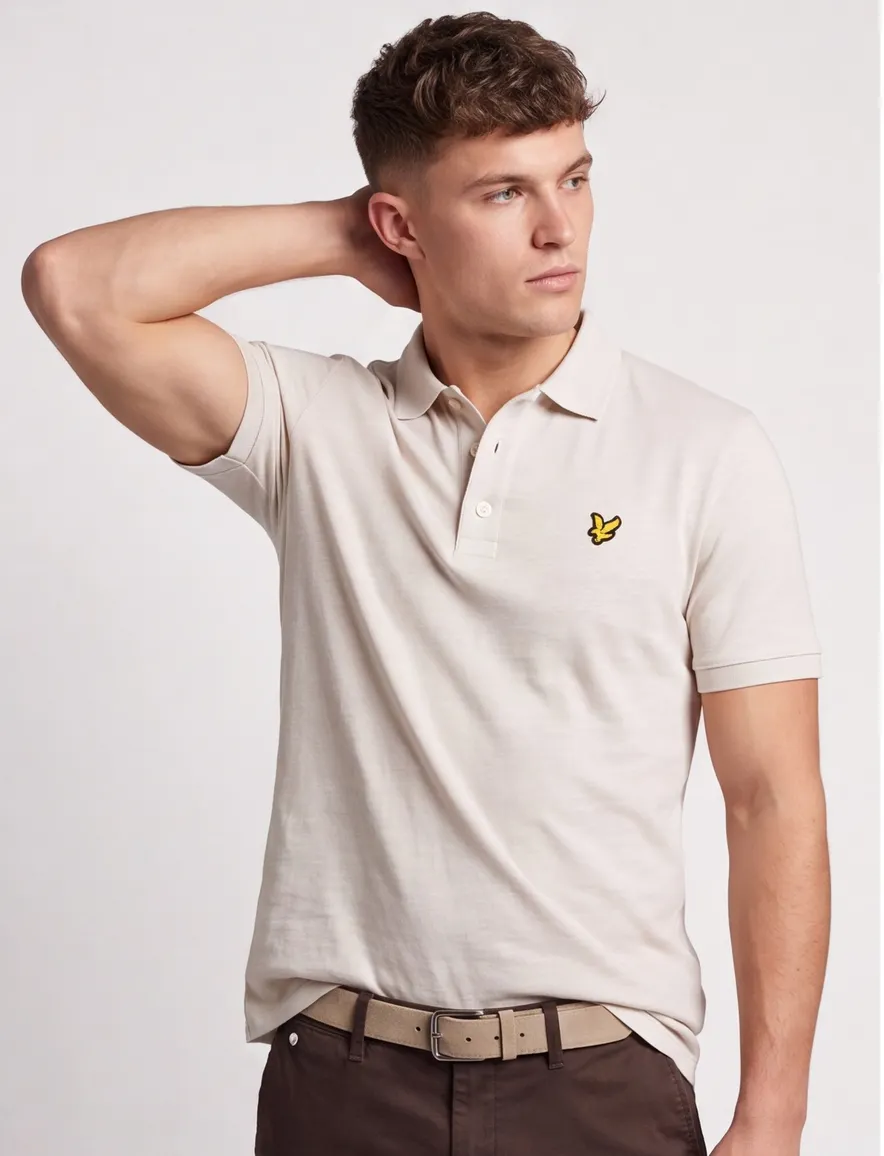 Lyle & Scott polo creme katoen
