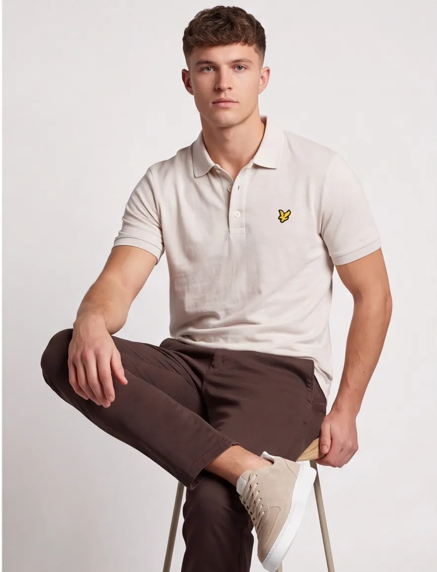 Lyle & Scott polo creme katoen