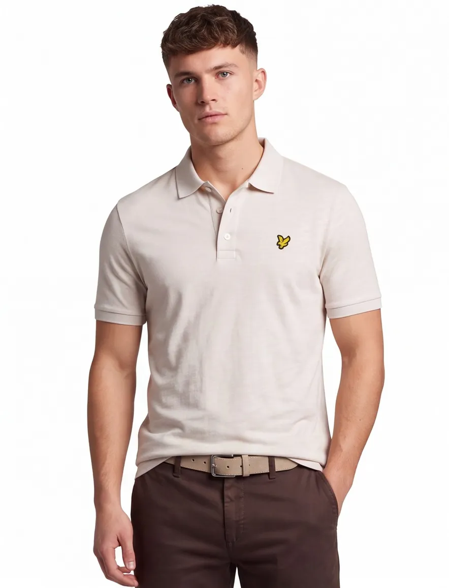 Lyle & Scott polo creme katoen