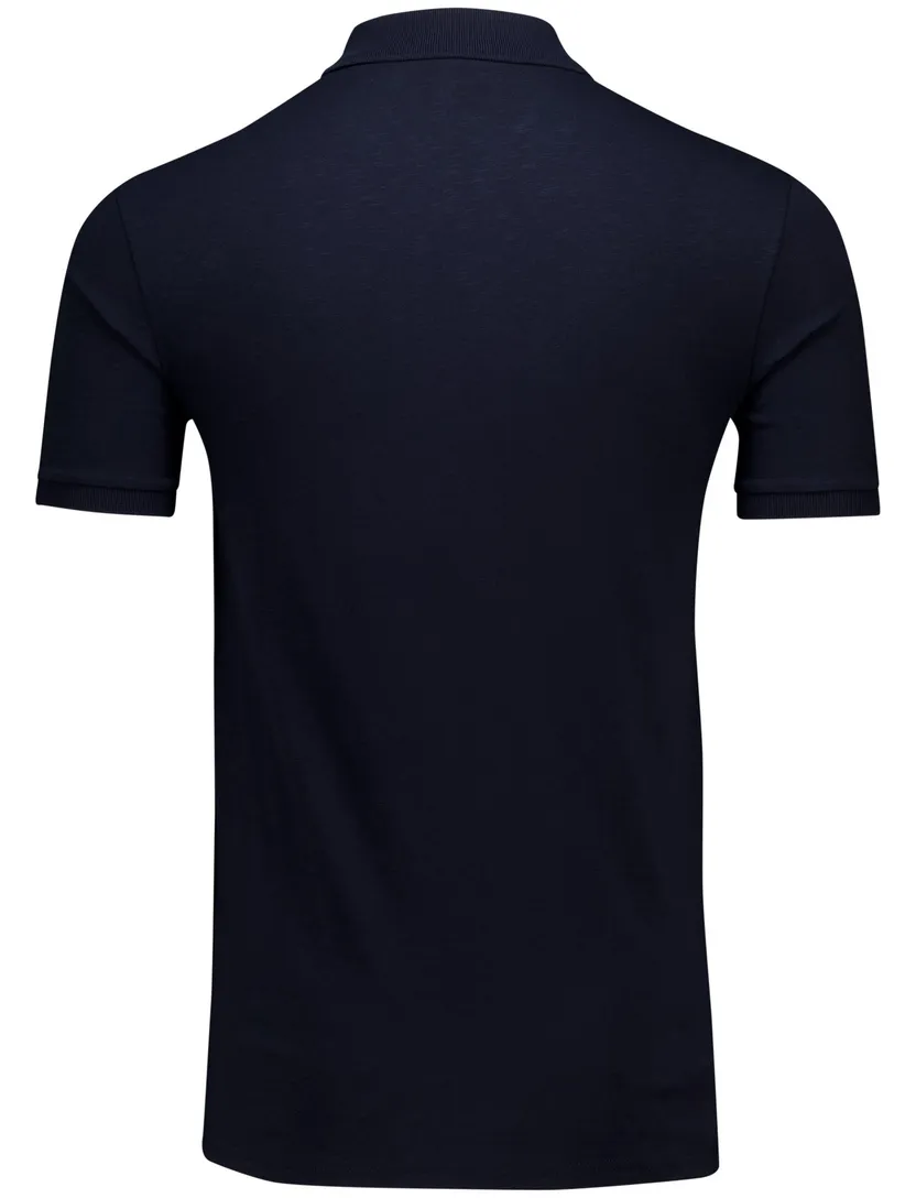 donkerblauwe Lyle & Scott slub polo shirt
