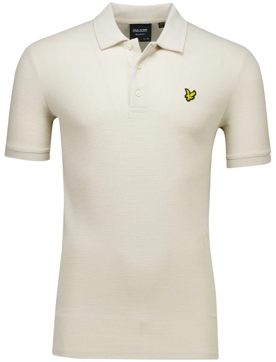 Lyle & Scott Milano polo creme Relaxed Fit korte mouw