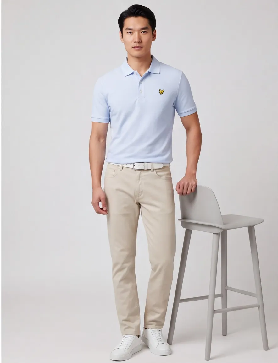 Lyle & Scott Milano polo shirt lichtblauw