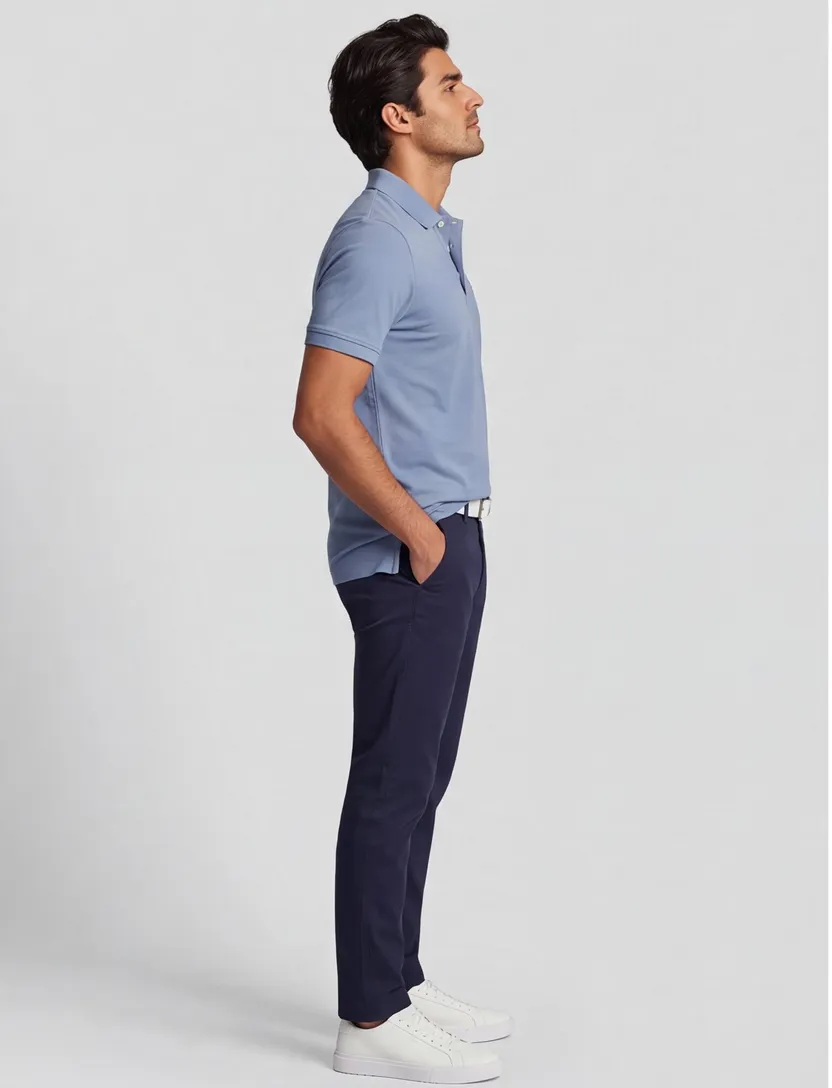 Lyle & Scott polo-shirt blauw pique