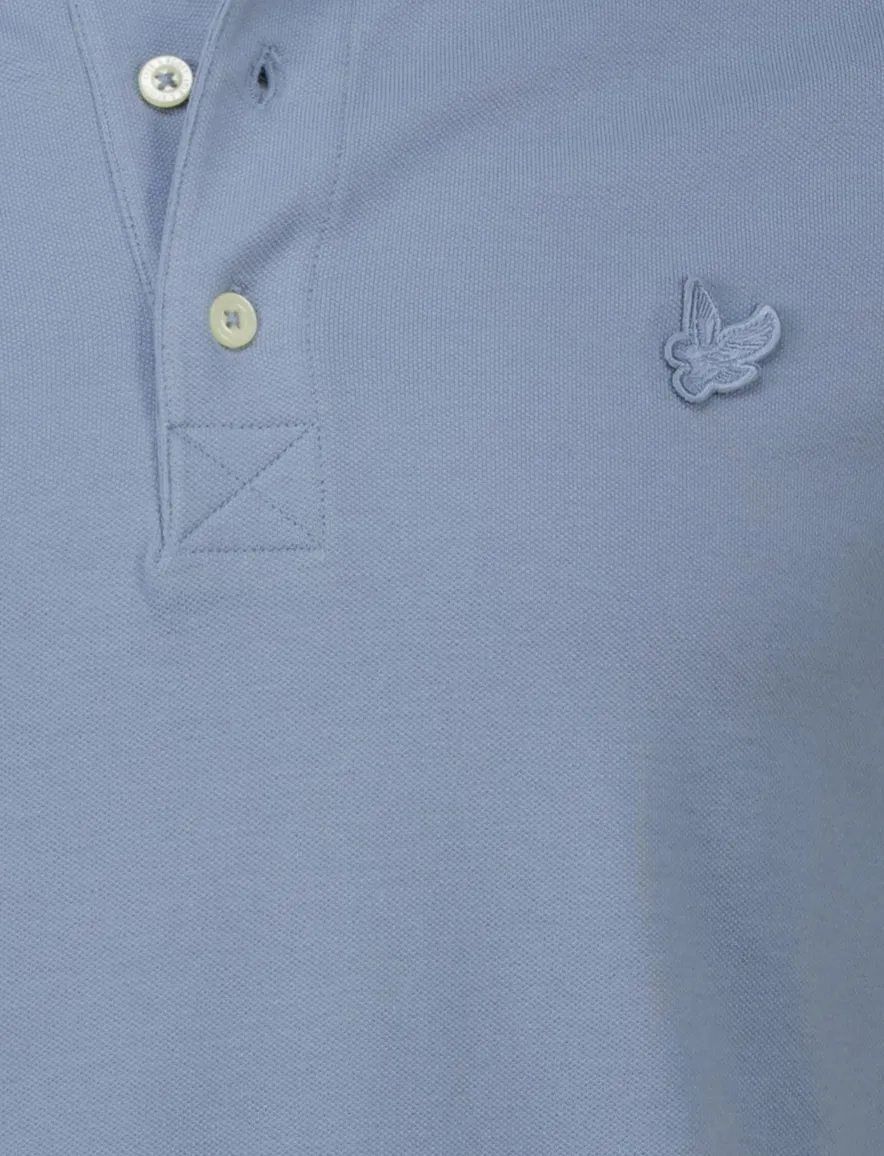 Lyle & Scott polo-shirt blauw korte mouw effen