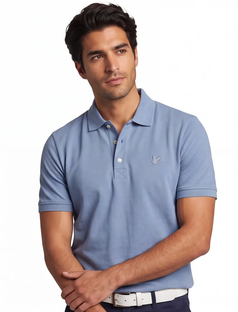Lyle & Scott polo-shirt blauw pique