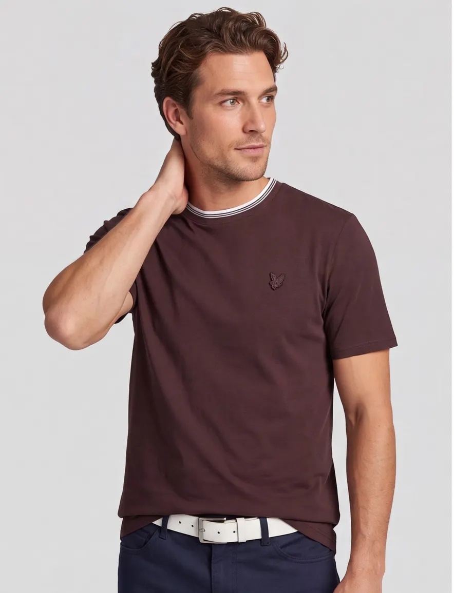 Lyle & Scott T-shirt bruin katoen