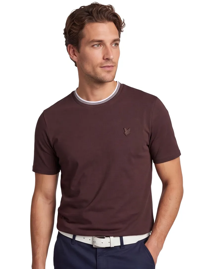 Lyle & Scott T-shirt bruin katoen