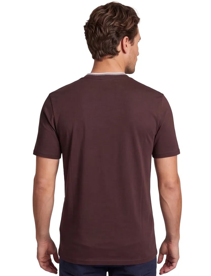 Lyle & Scott T-shirt bruin katoen