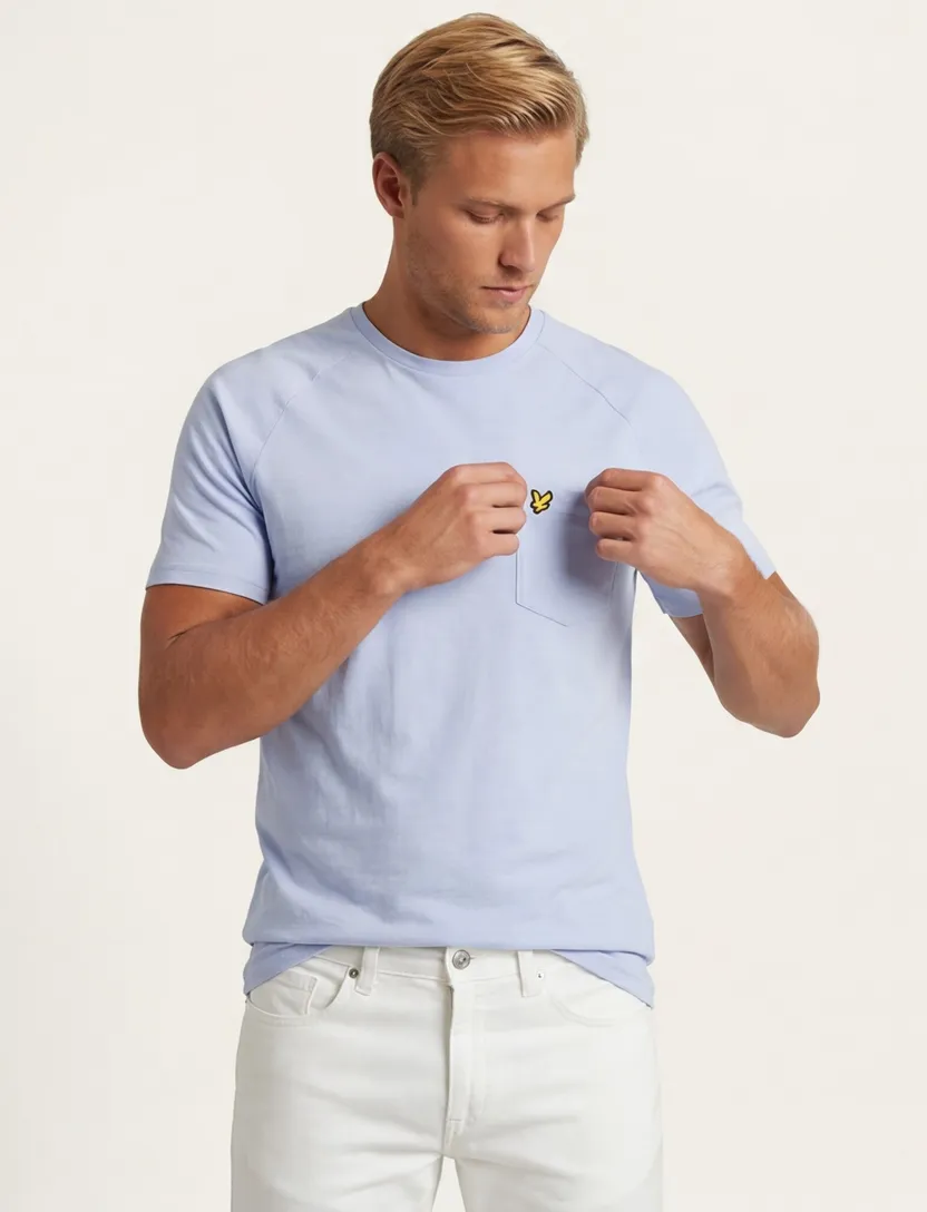 Lyle & Scott T-shirt lichtblauw katoen