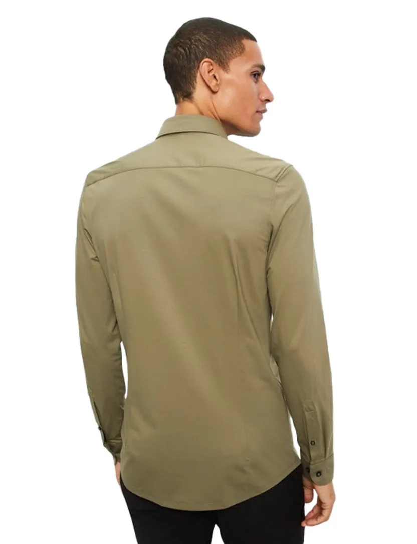 donkergroen Olymp Level Five 24/Seven overhemd Body Fit Flex Jersey