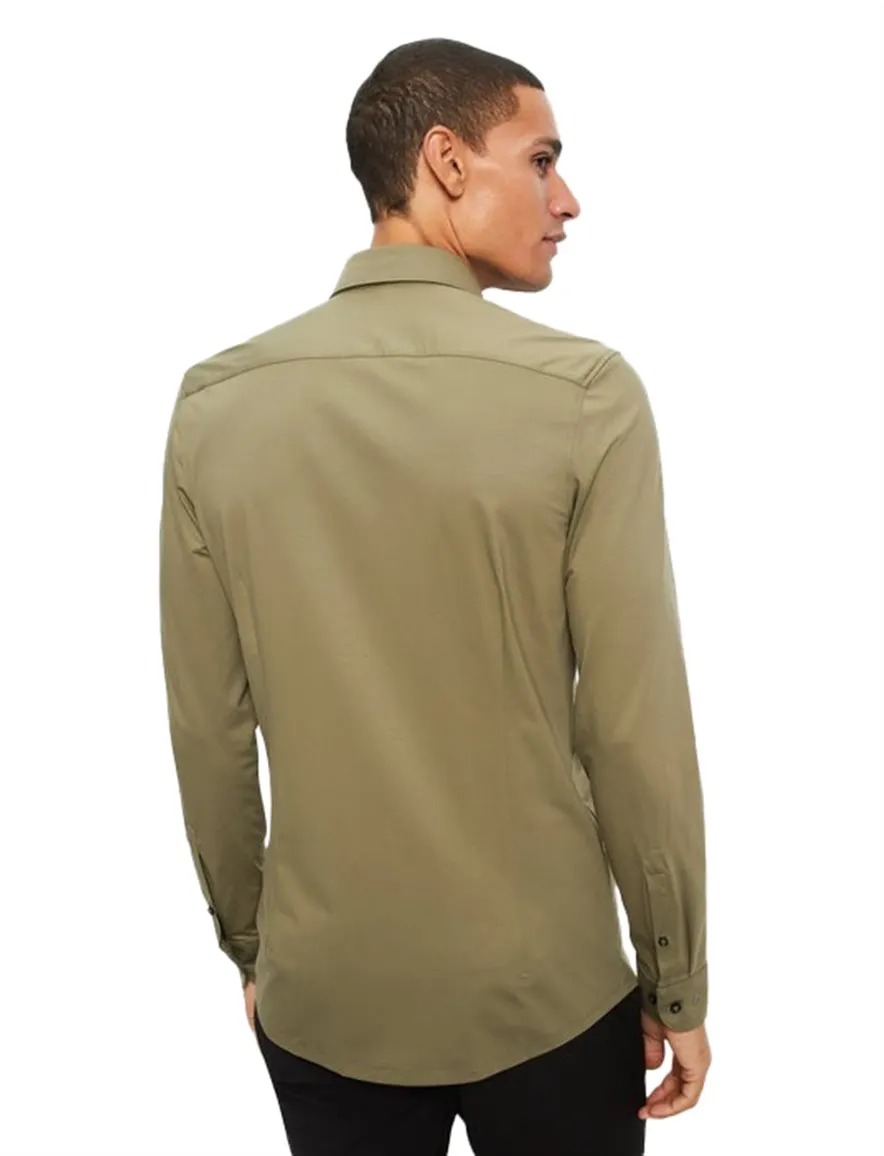 Olymp overhemd donkergroen Body Fit Flex Jersey