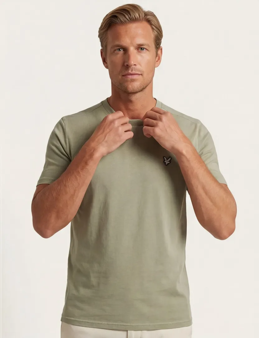 Lyle & Scott T-shirt groen ronde hals katoenen normale fit