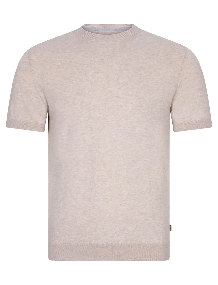 Cavallaro Sorrentino t-shirt beige gemeleerd katoen