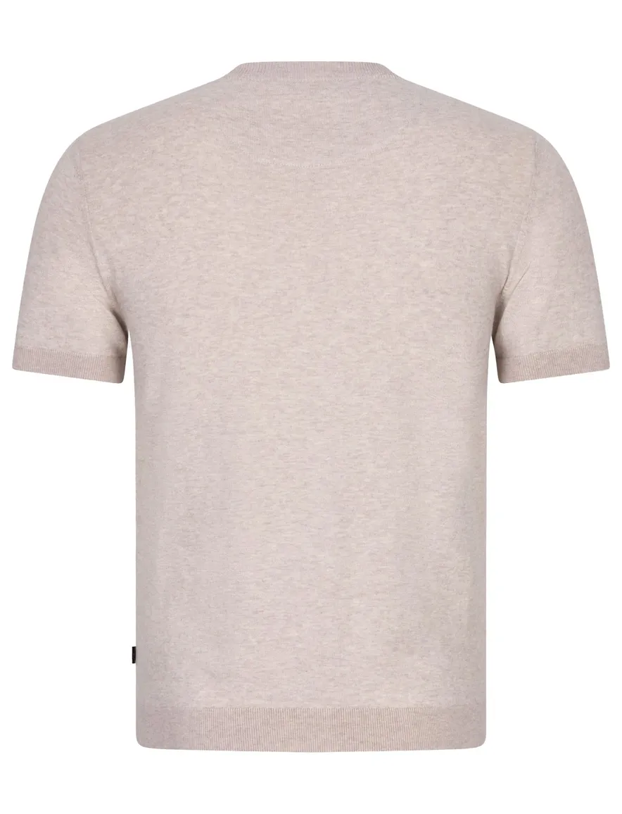 Cavallaro Sorrentino t-shirt beige gemeleerd katoen