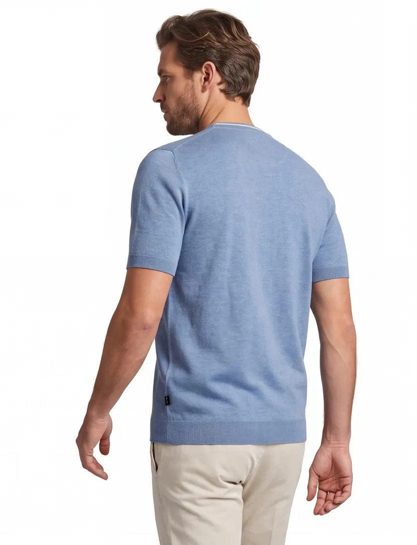 katoenen Cavallaro T-shirt blauw slim fit