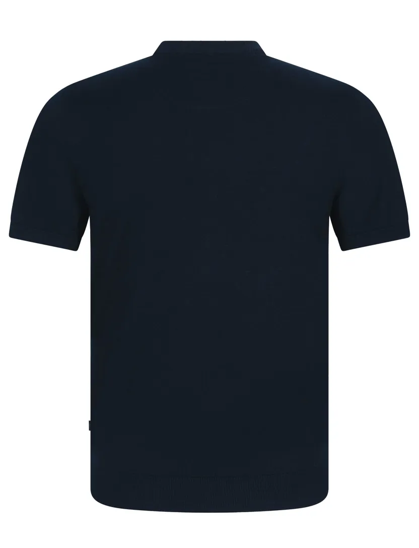 katoenen t-shirt Cavallaro donkerblauw effen slim fit