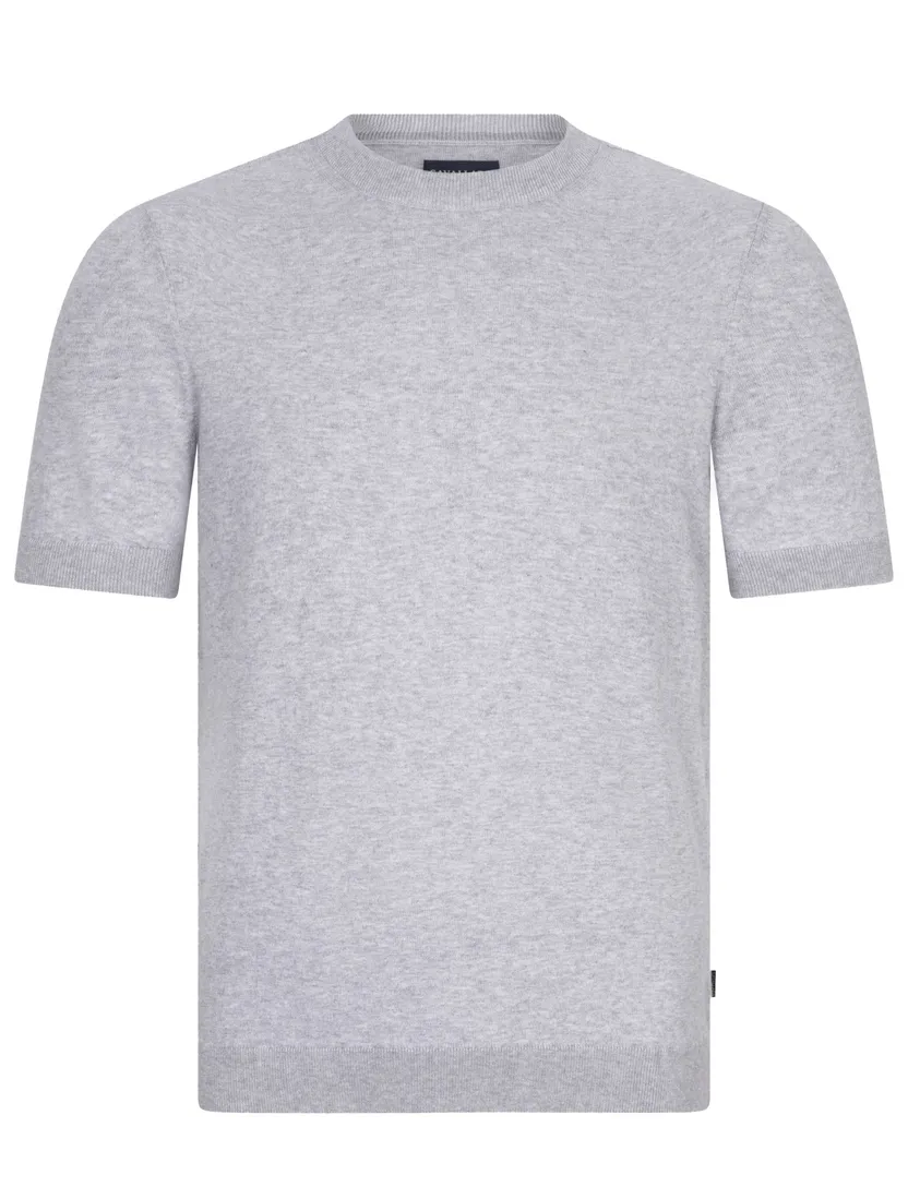 t-shirt Cavallaro grijs effen slim fit katoen