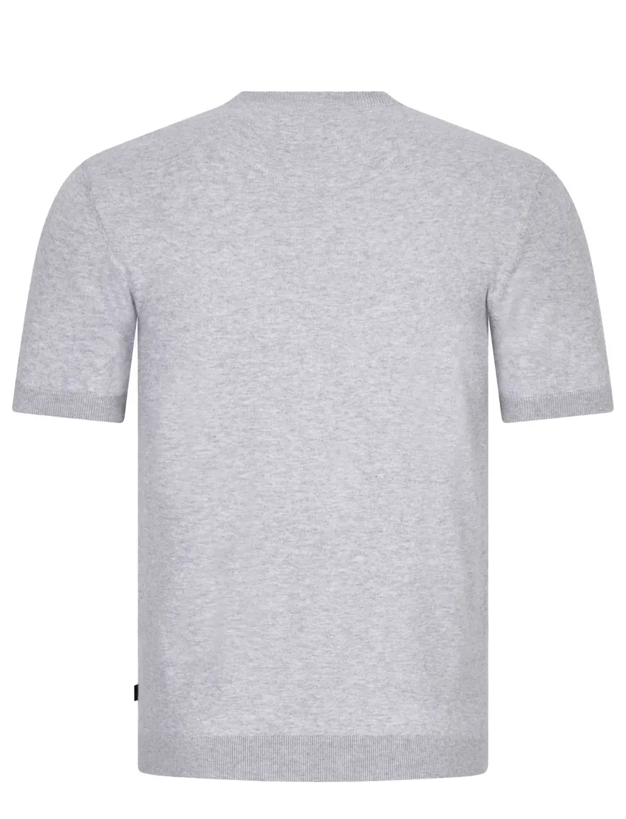 Cavallaro t-shirt grijs effen slim fit katoen