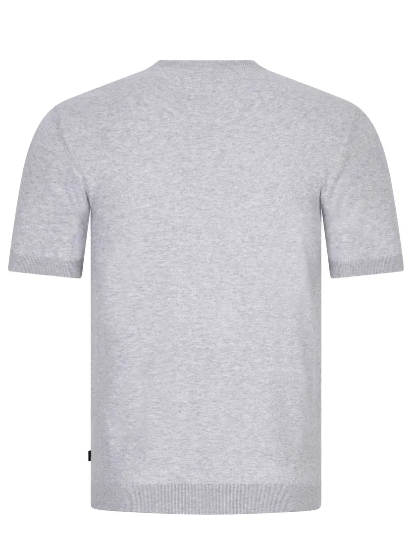 t-shirt Cavallaro grijs effen slim fit katoen