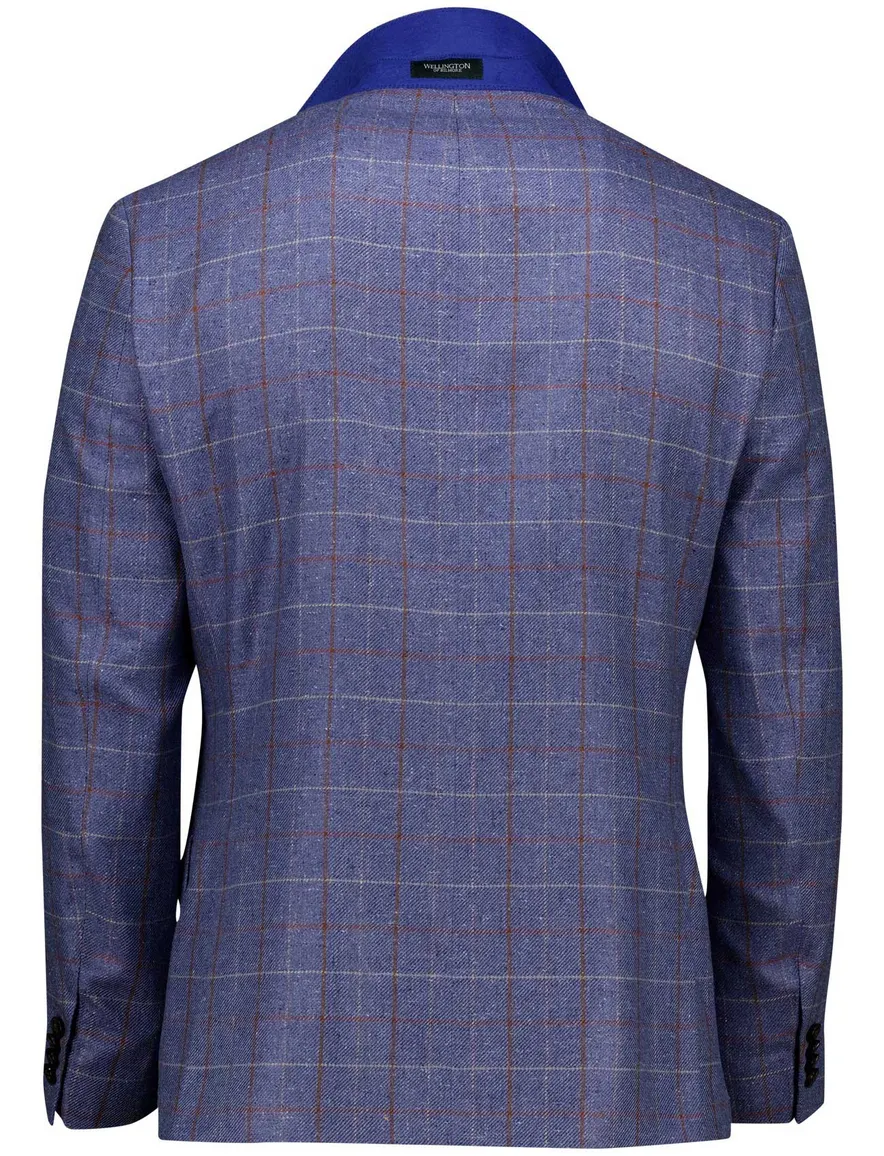 Wellington of Bilmore colbert blauw geruit gevoerd