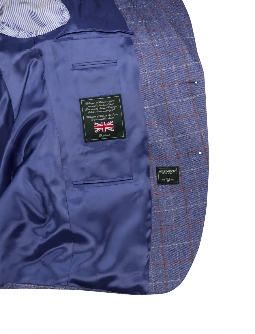 Wellington of Bilmore colbert blauw geruit gevoerd