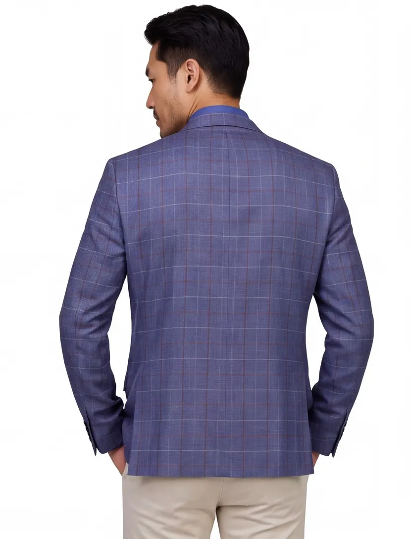 Wellington of Bilmore colbert blauw geruit zijde