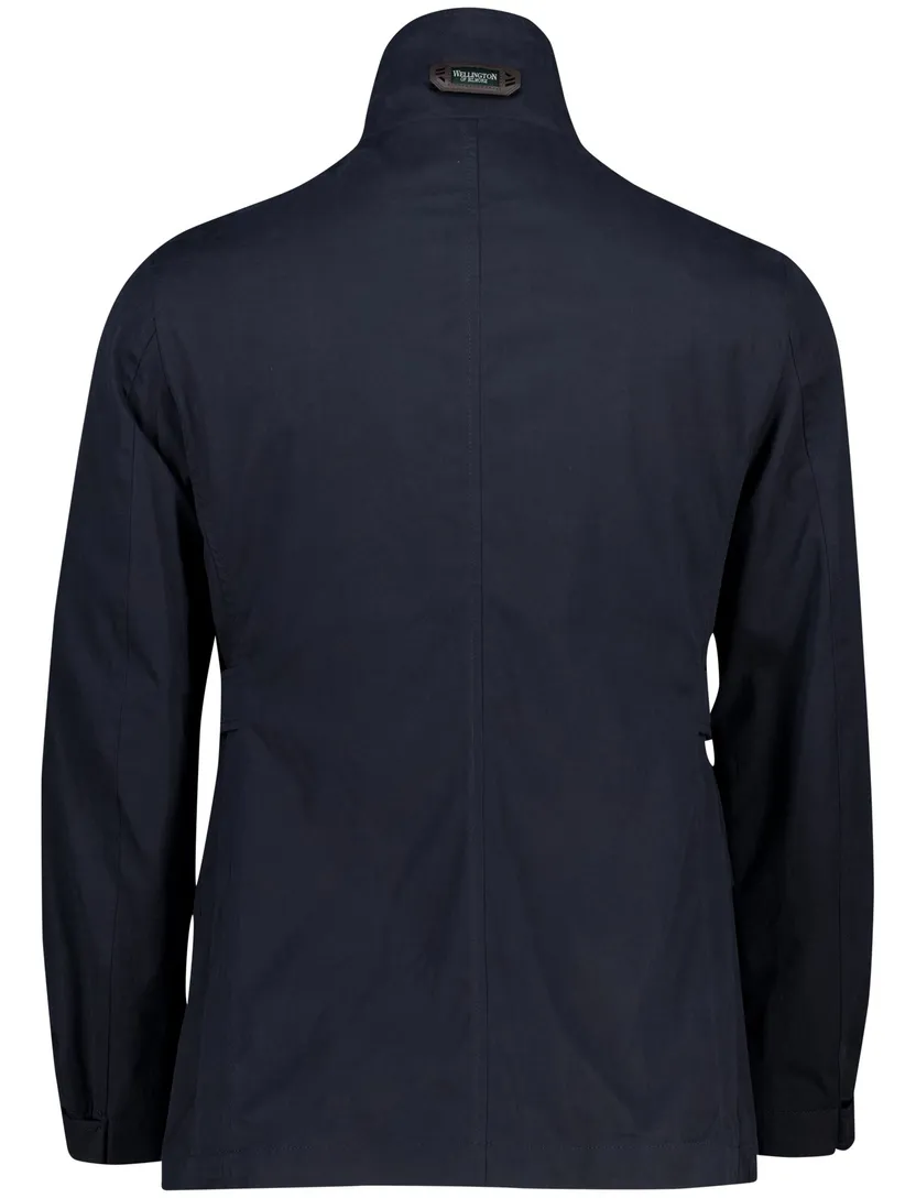 Wellington of Bilmore zomerjas effen donkerblauw waterafstotend met dubbele borstzak