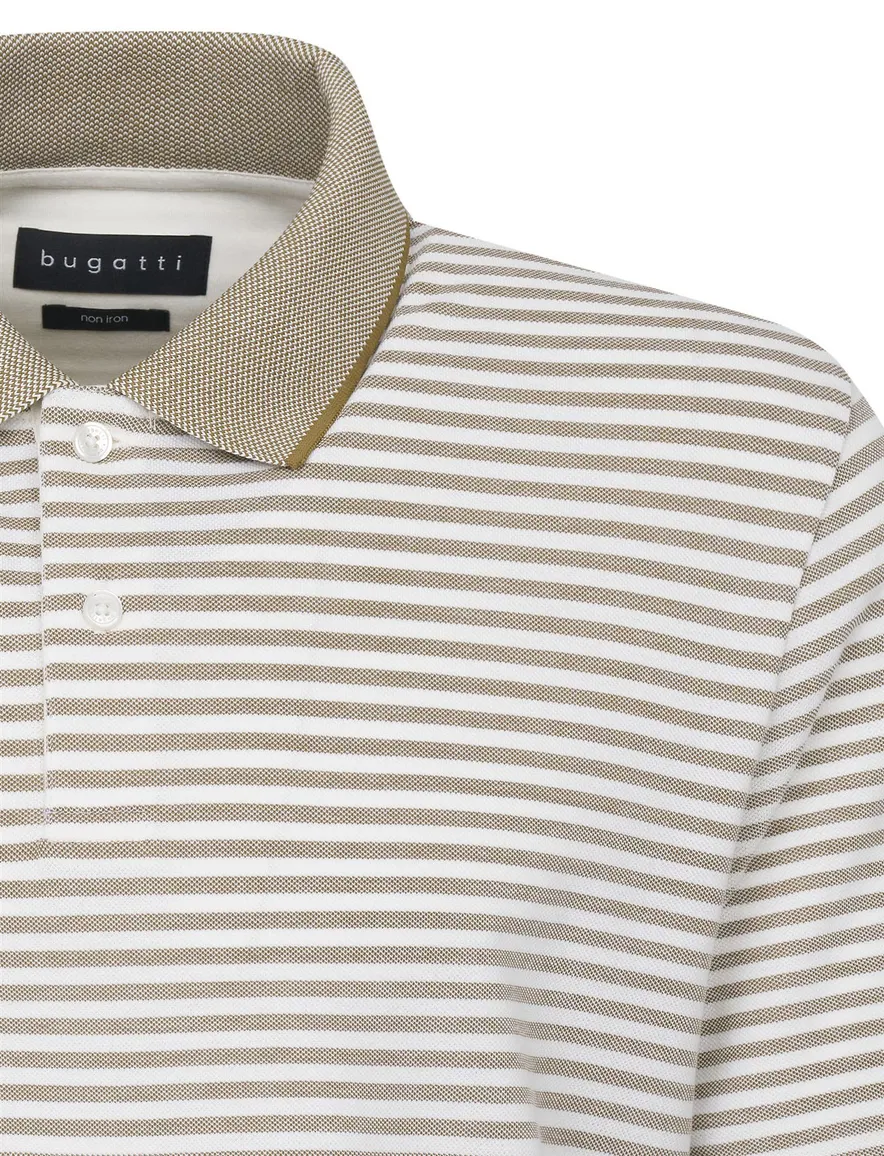 Bugatti polo beige gestreept