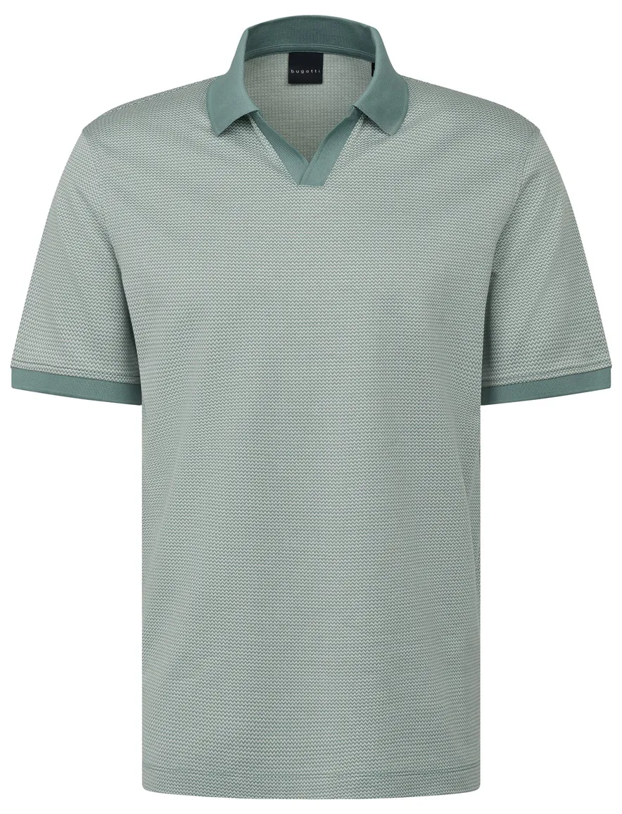 Bugatti polo turquoise zonder knopen katoen