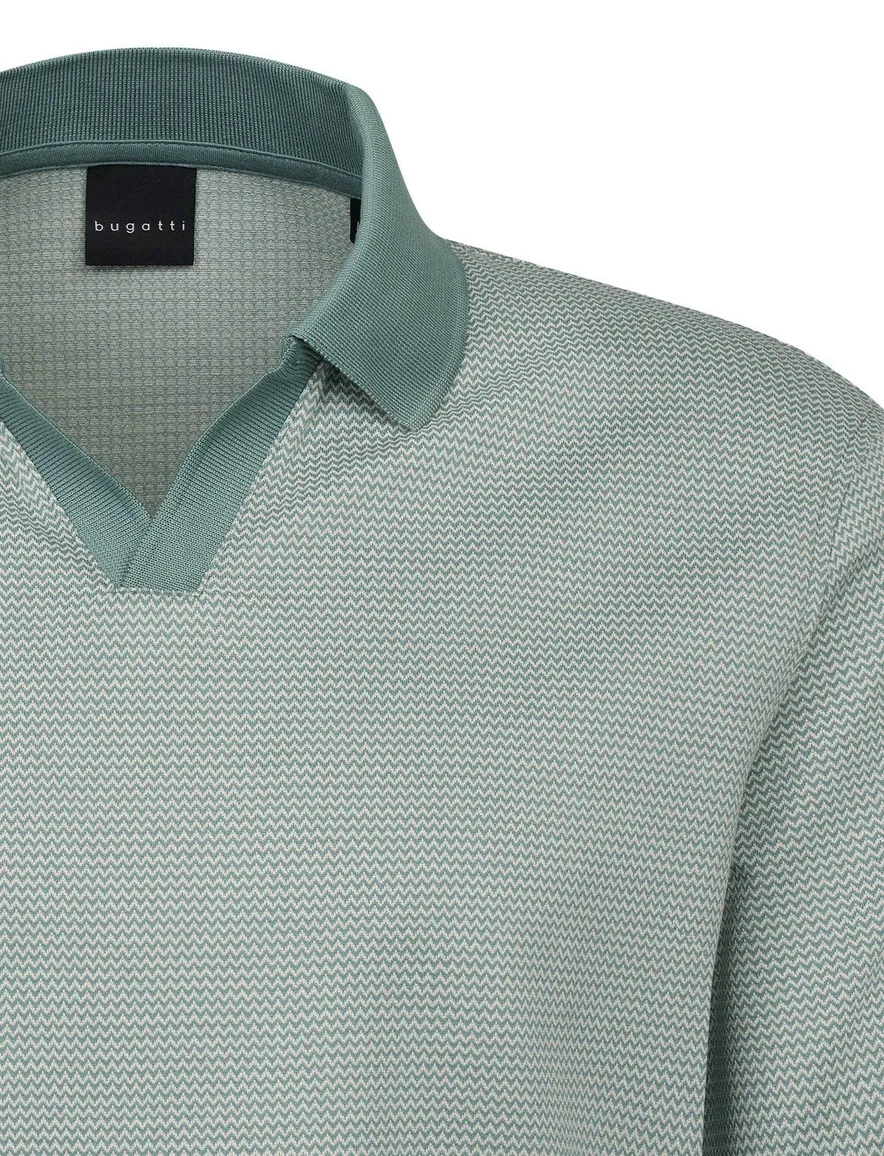 Bugatti polo turquoise zonder knopen katoen