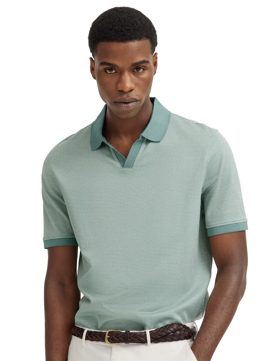 Bugatti polo turquoise zonder knopen katoen