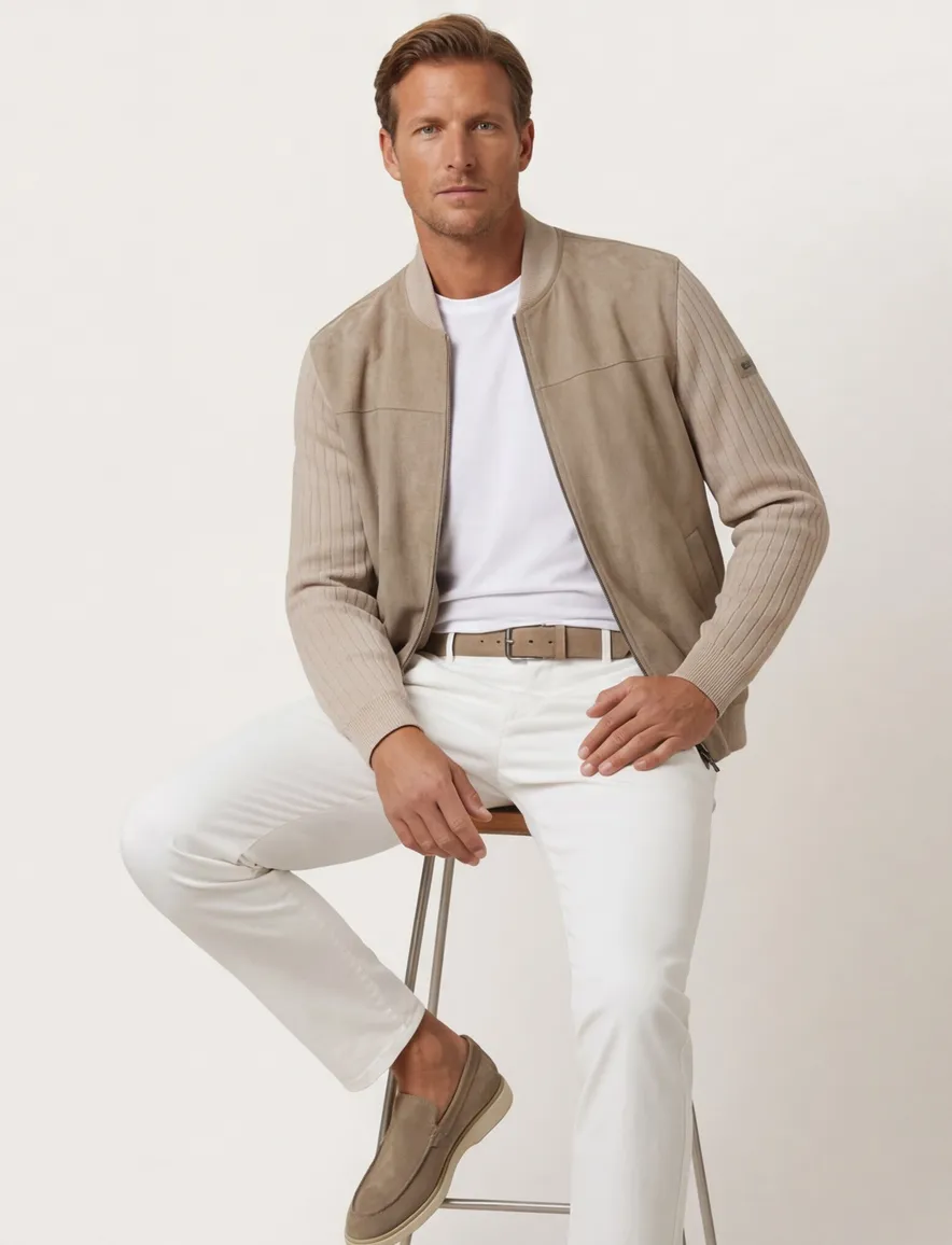 Bugatti outdoor vest beige wijde fit