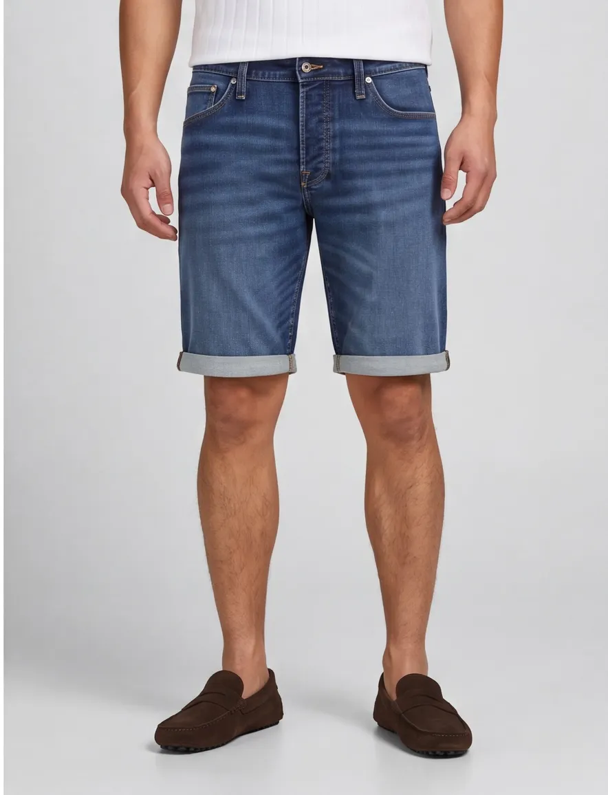 Jack & Jones Blue Denim korte broek donkerblauw
