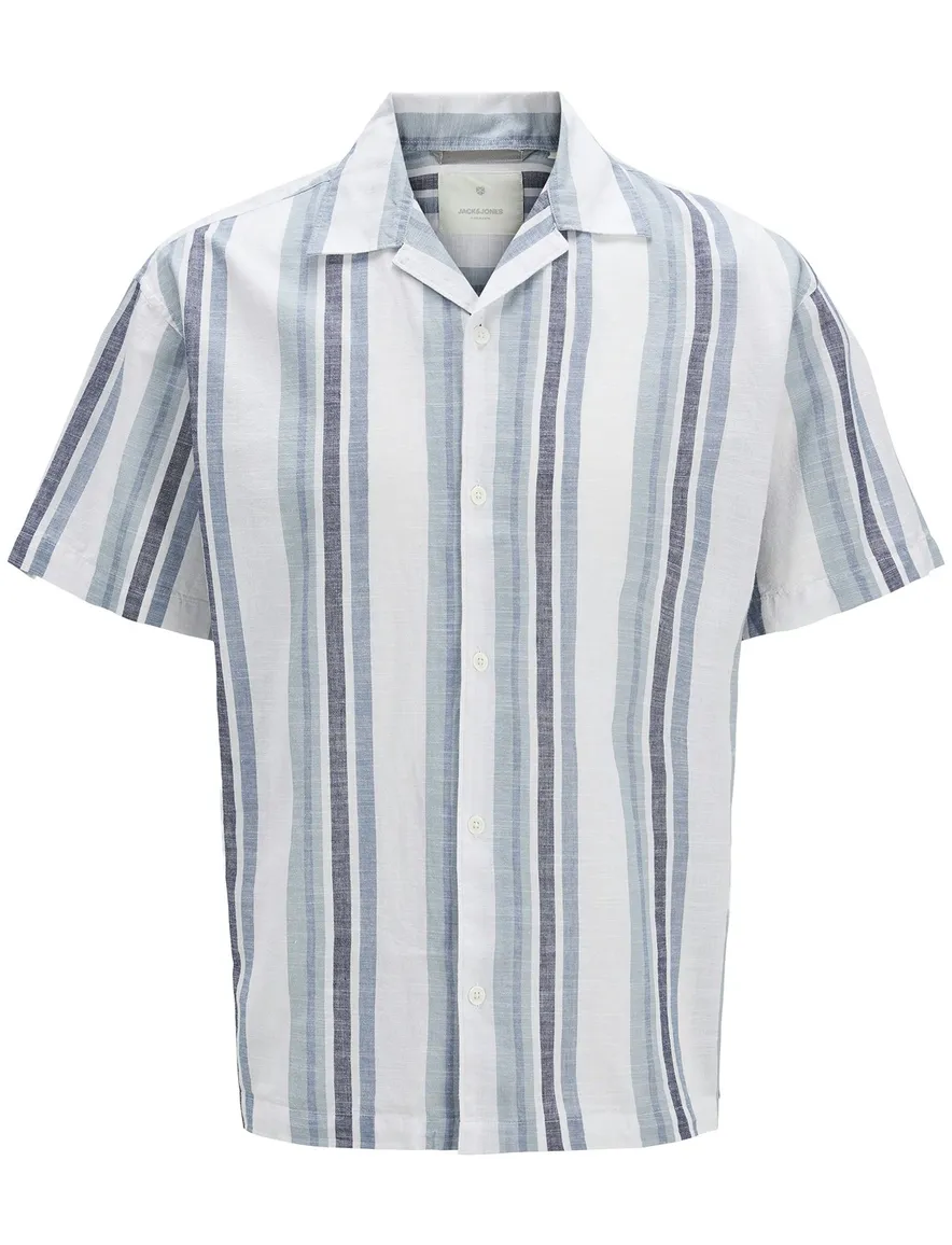 casual overhemd korte mouw blauw Jack & Jones