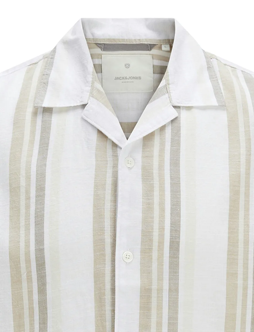 casual overhemd korte mouw beige Jack & Jones