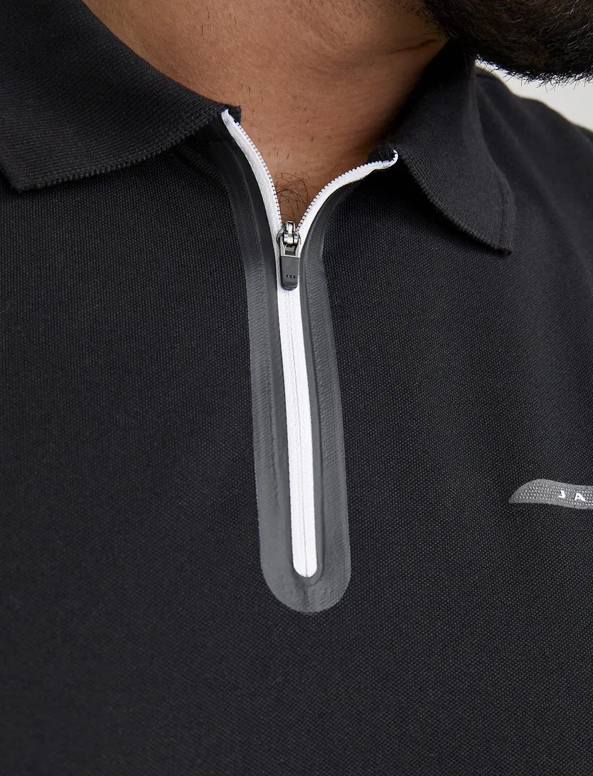 polo zwart effen Jack & Jones Black