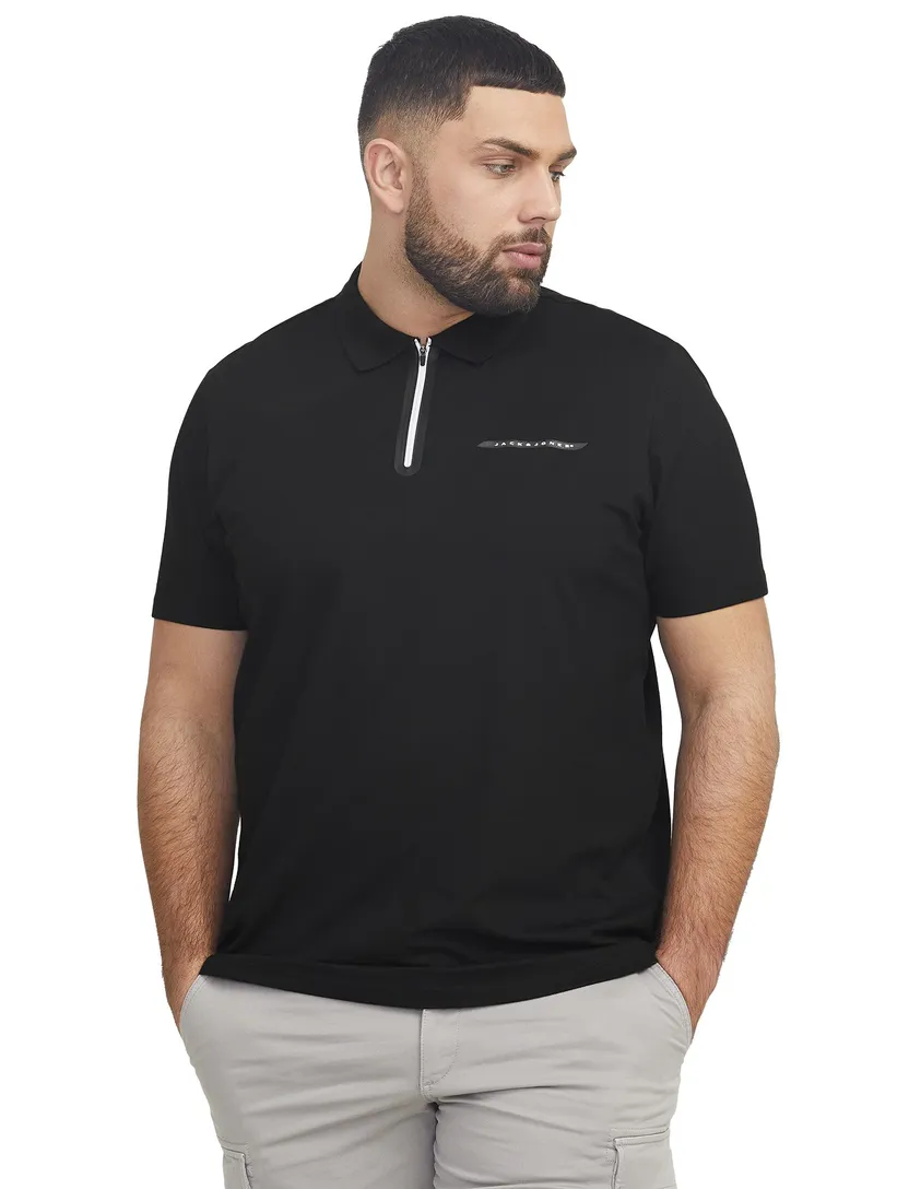 polo zwart effen Jack & Jones Black