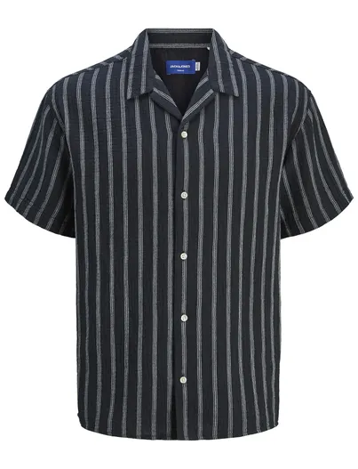 Jack & Jones zwart casual overhemd korte mouw Jack & Jones Sky Captain
