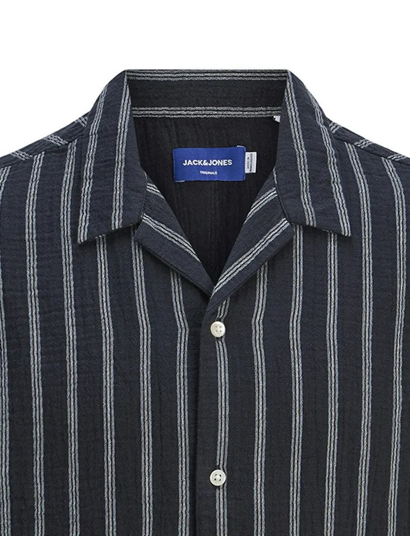 zwart casual overhemd korte mouw Jack & Jones Sky Captain