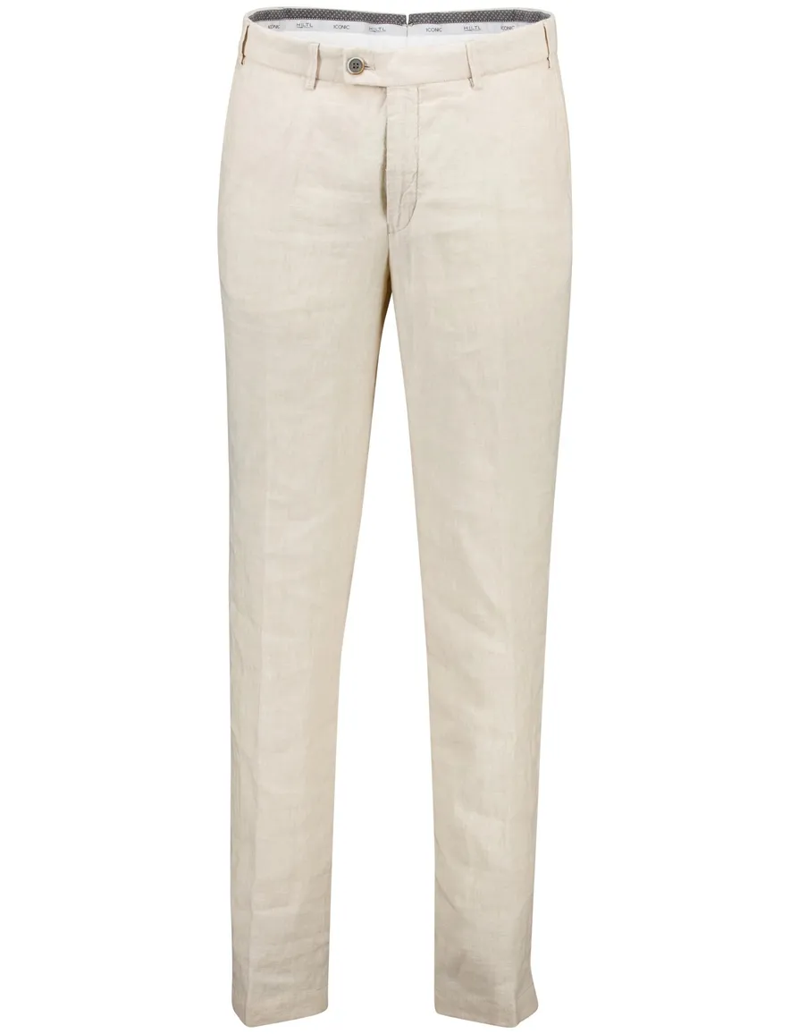 Hitl parma pantalon flatfront beige linnen
